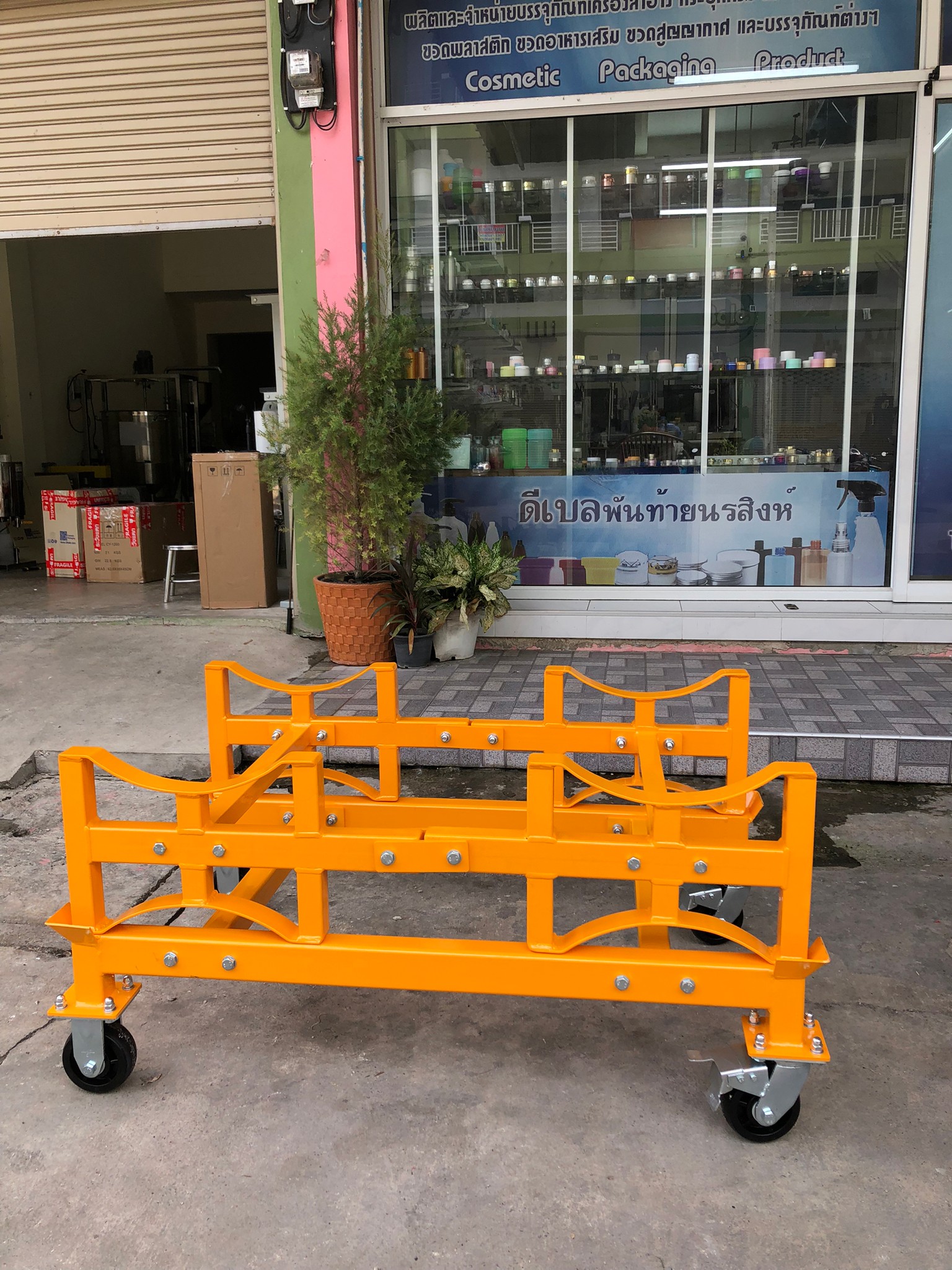 ชั้นวางถังน้ำมัน ถังเคมี ถังเหล็ก ขนาด 200 ลิตร พร้อมล้อเลื่อน รุ่น TY100/TY150