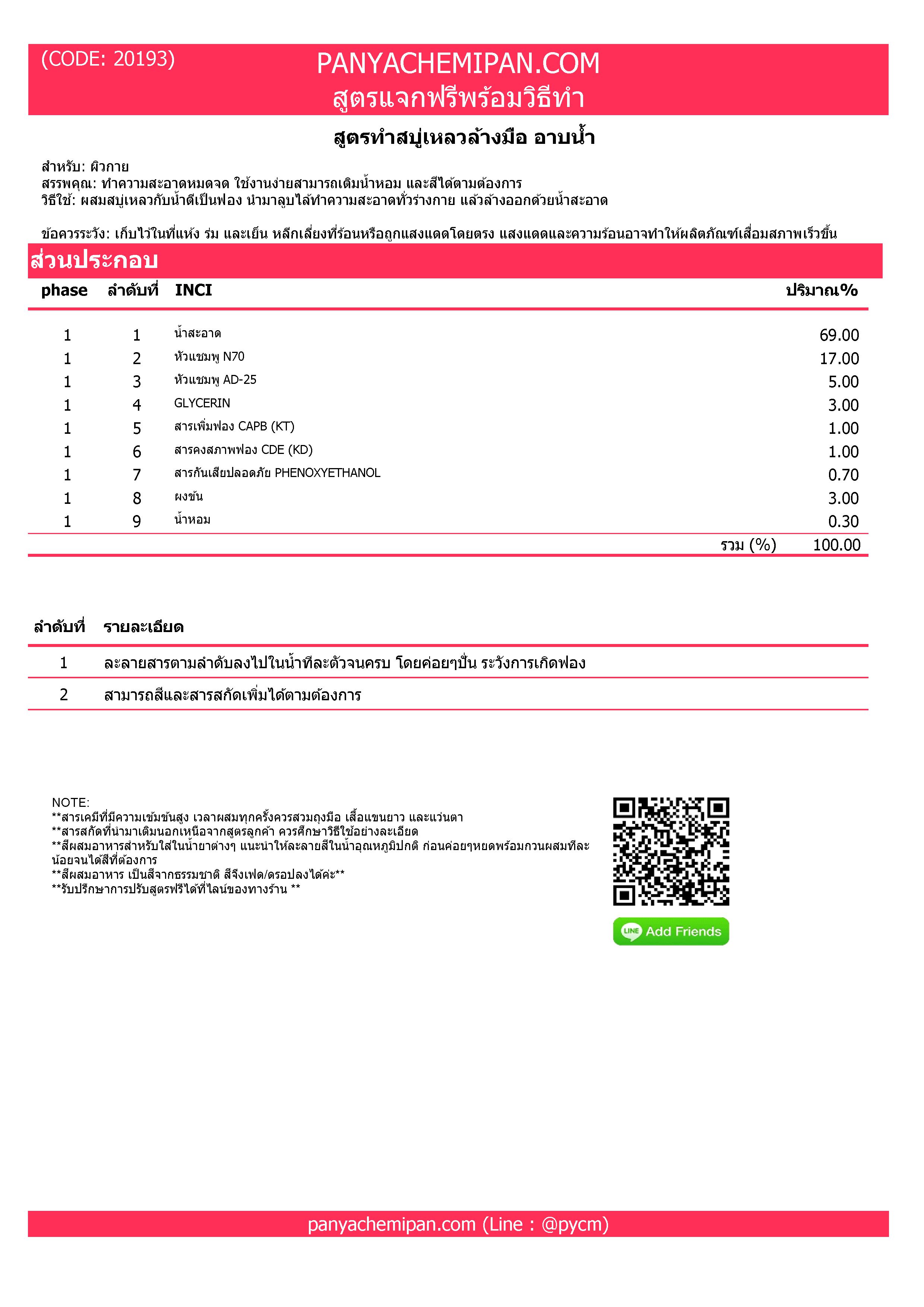 สูตรทำสบู่เหลว สบู่ทำสบู่ล้างมือ สูตรทำสบู่อาบน้ำ