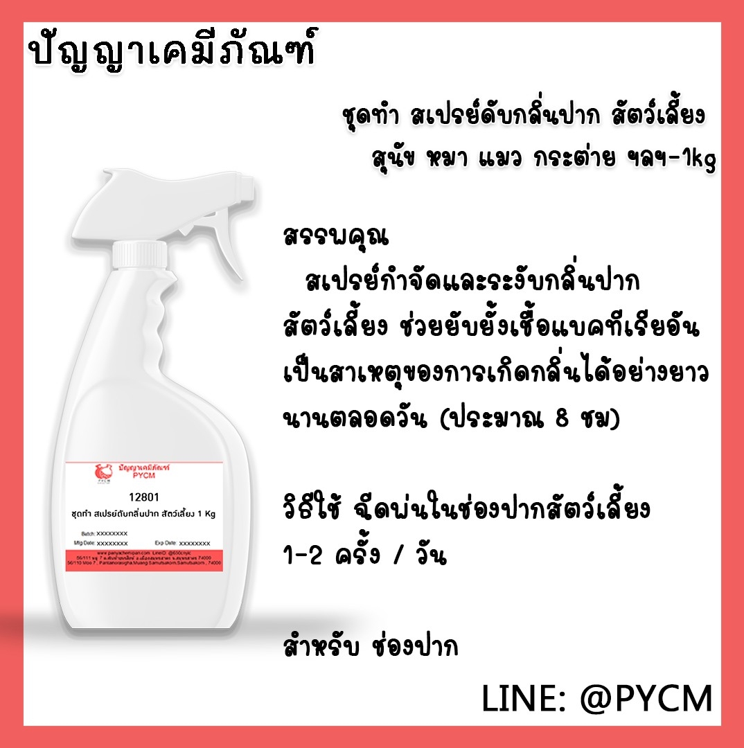 ✨ 12801 ชุดทำ สเปรย์ดับกลิ่นปาก สัตว์เลี้ยง สุนัข หมา แมว กระต่าย ฯลฯ-สามารถผลิตได้ 1kg