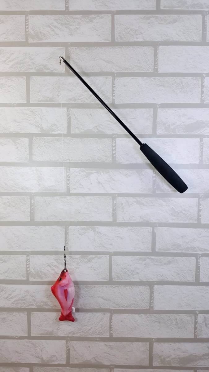 ของเล่นแมว เบ็ดตกแมวรูปปลาผสมแคทนิป