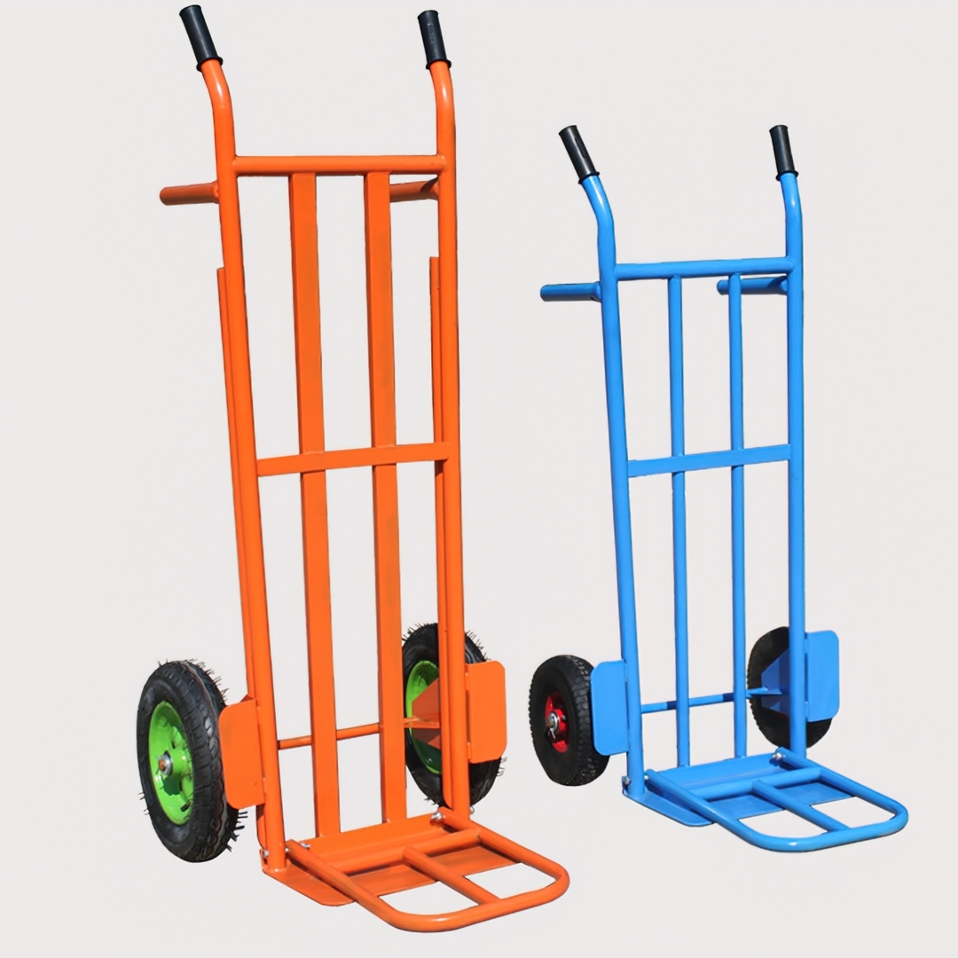 DD2 รถเข็นของตลาด 2ล้อหลังตรง มีทั้งแบบล้อตันกับล้อเติมลม รับน้ำหนักได้สูงถึง 500 Kg.