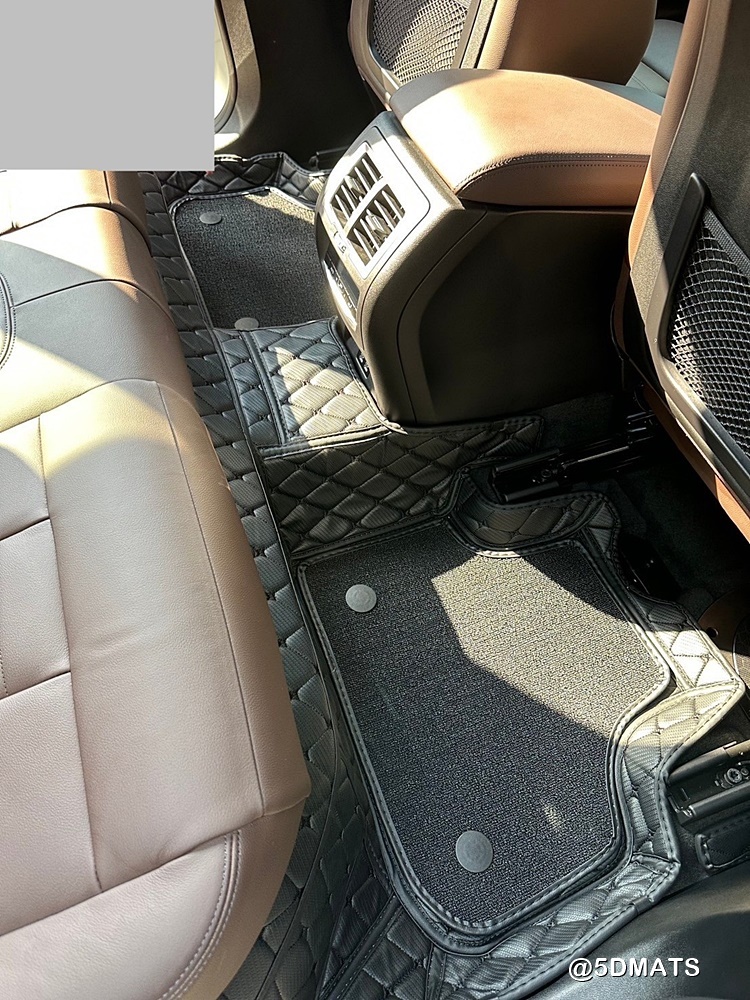 พรมปูพื้นรถยนต์ 7D BMW IX3 พรม7D บีเอ็มดับเบิ้ลยู เสริมใยดักฝุ่น สีเคฟล่าดำล้วน เต็มคัน (พร้อมส่ง)