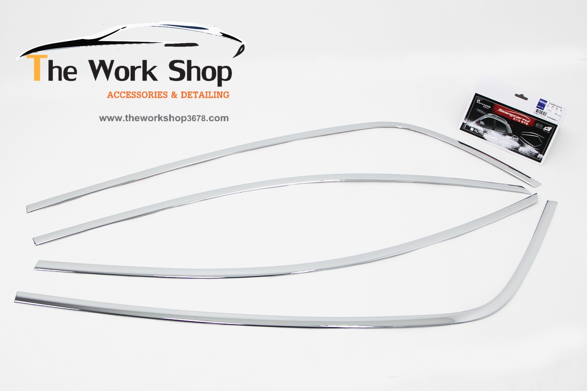 Luxury Door Visor / Ssangcarful for Korando ( ชุดโครเมี่ยมแต่งขอบกระจกด้านบน )