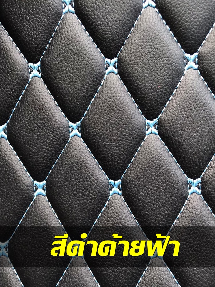 พรมปูพื้นรถยนต์ 6D BENZ E200 W212 ปีสีดำด้ายฟ้า +แผ่นท้าย (4ชิ้น)เต็มคัน