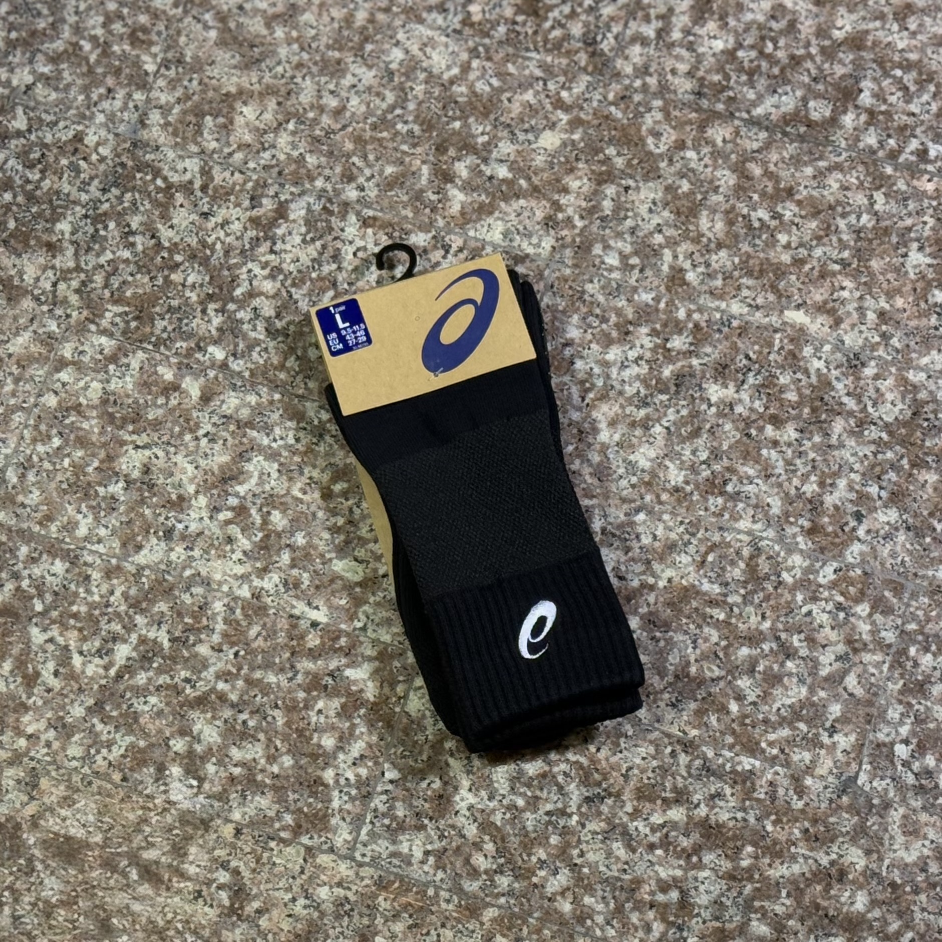 ถุงเท้า ASICS Court FF Crew Socks ‘BLACK’ (M,L)