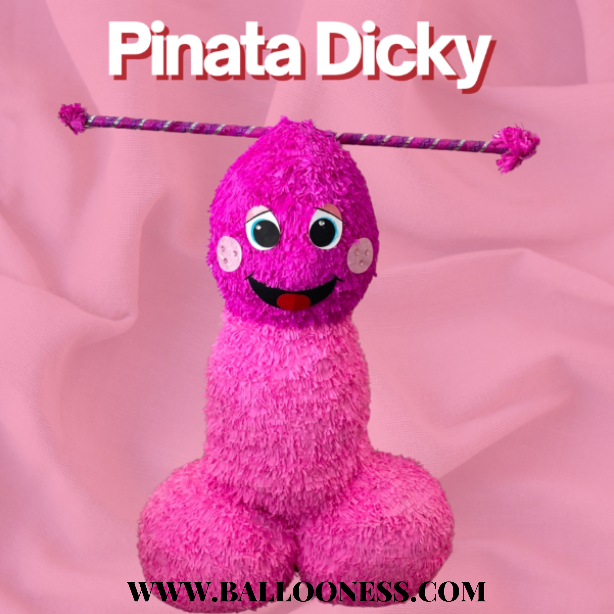 พินาต้า จุ้ดจู๋สีชมพู / Pinata Dicky พร้อมไม้ตี (ไม่มีขนม)