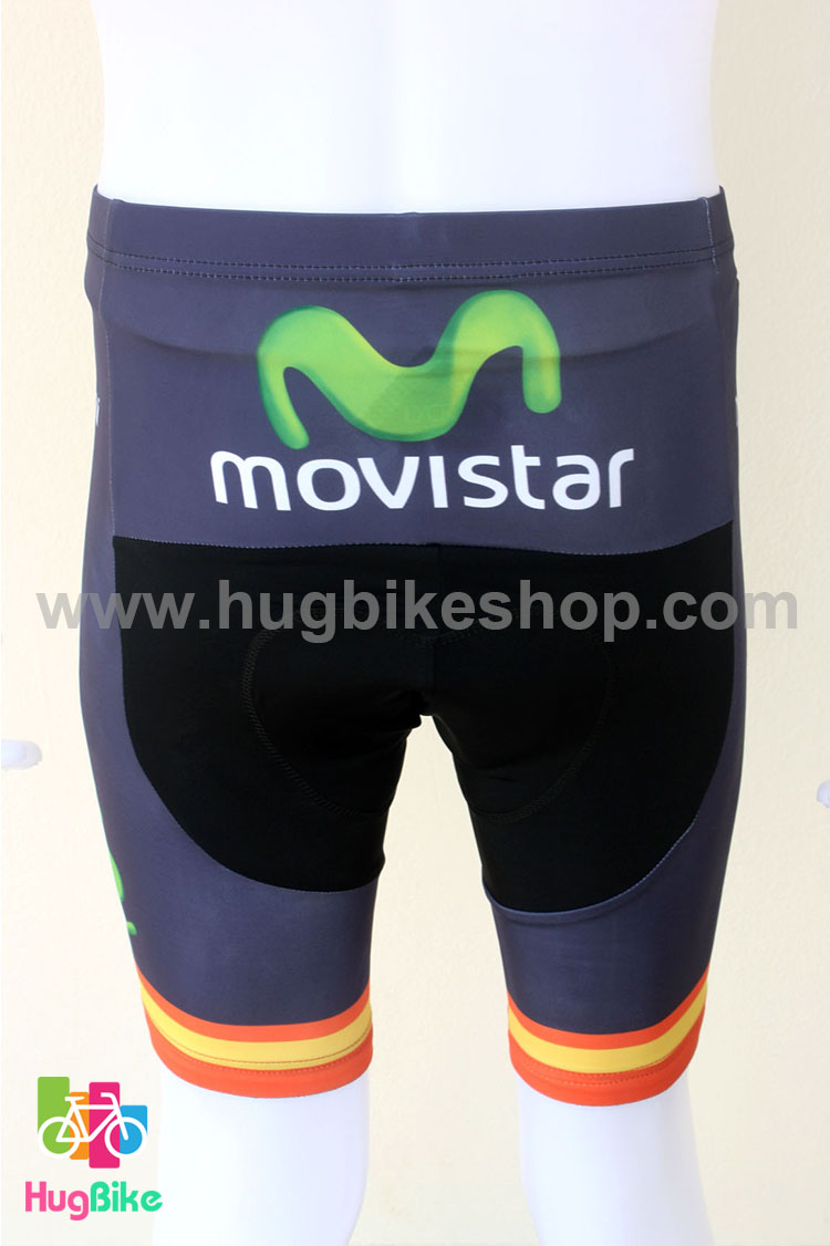 ชุดจักรยานแขนสั้นทีม Movistar 14 (02) สีน้ำเงินส้มเหลือง