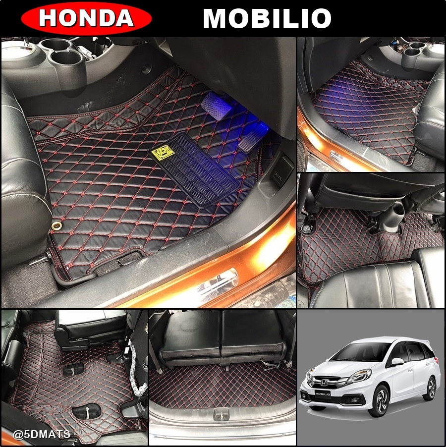 พรมปูพื้นรถยนต์ 6D HONDA MOBILIO (7ที่นั่ง) พรม6D QJ VIP หนาพิเศษ เข้ารูป เต็มคัน