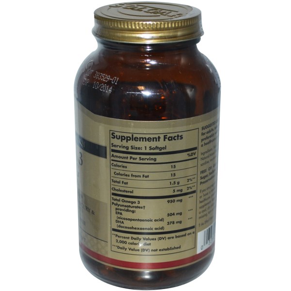 Solgar, Omega-3 EPA & DHA, Triple Strength, 950 mg, 100 Softgels