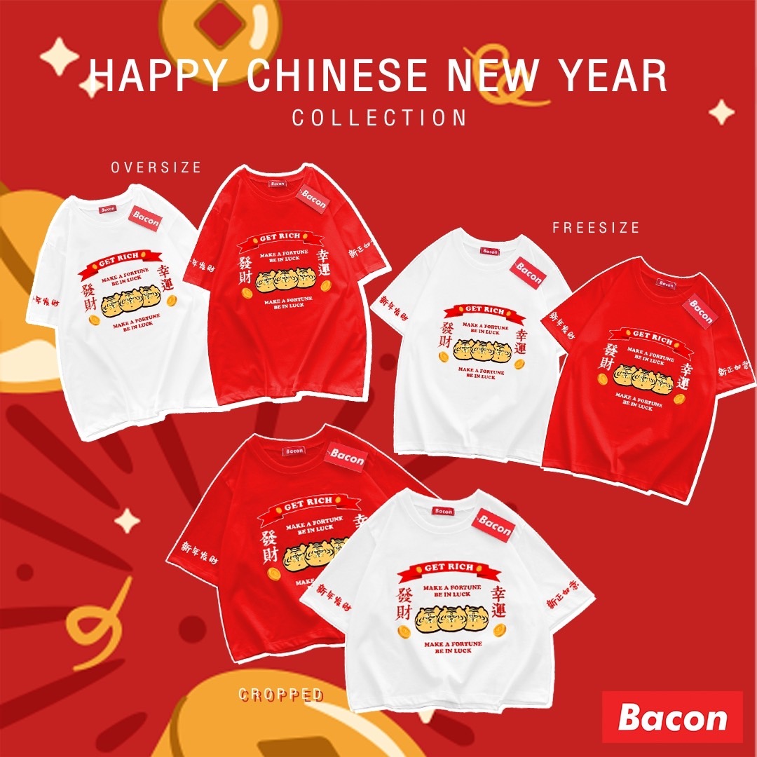 เสื้อตรุษจีน ครอป ฟรีไซส์ โอเวอร์ไซส์