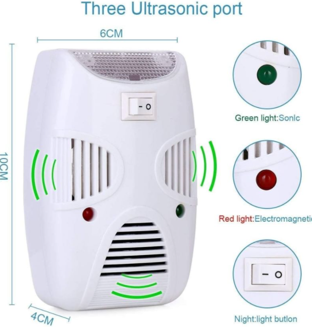 เครื่องไล่หนู/แมลง คลื่นโซนิคแม่เหล็กไฟฟ้า RIOOEX OUAD