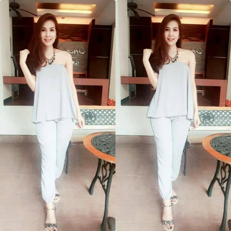 เชต2ชิ้น เกาะอก&กางเกงขายาว