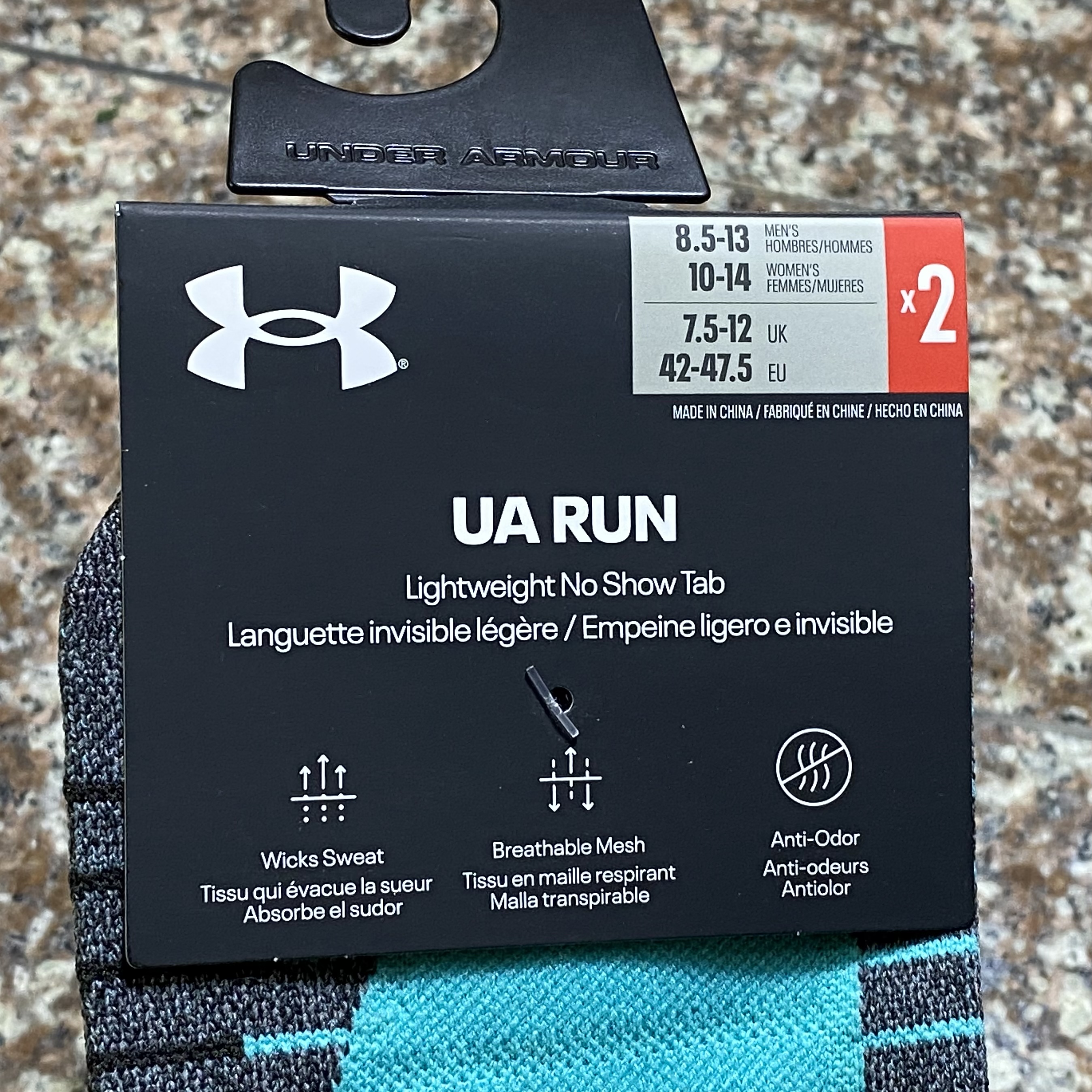 ถุงเท้าวิ่ง Under Armour NS Tab Running Socks #แพคคู่ (LG)