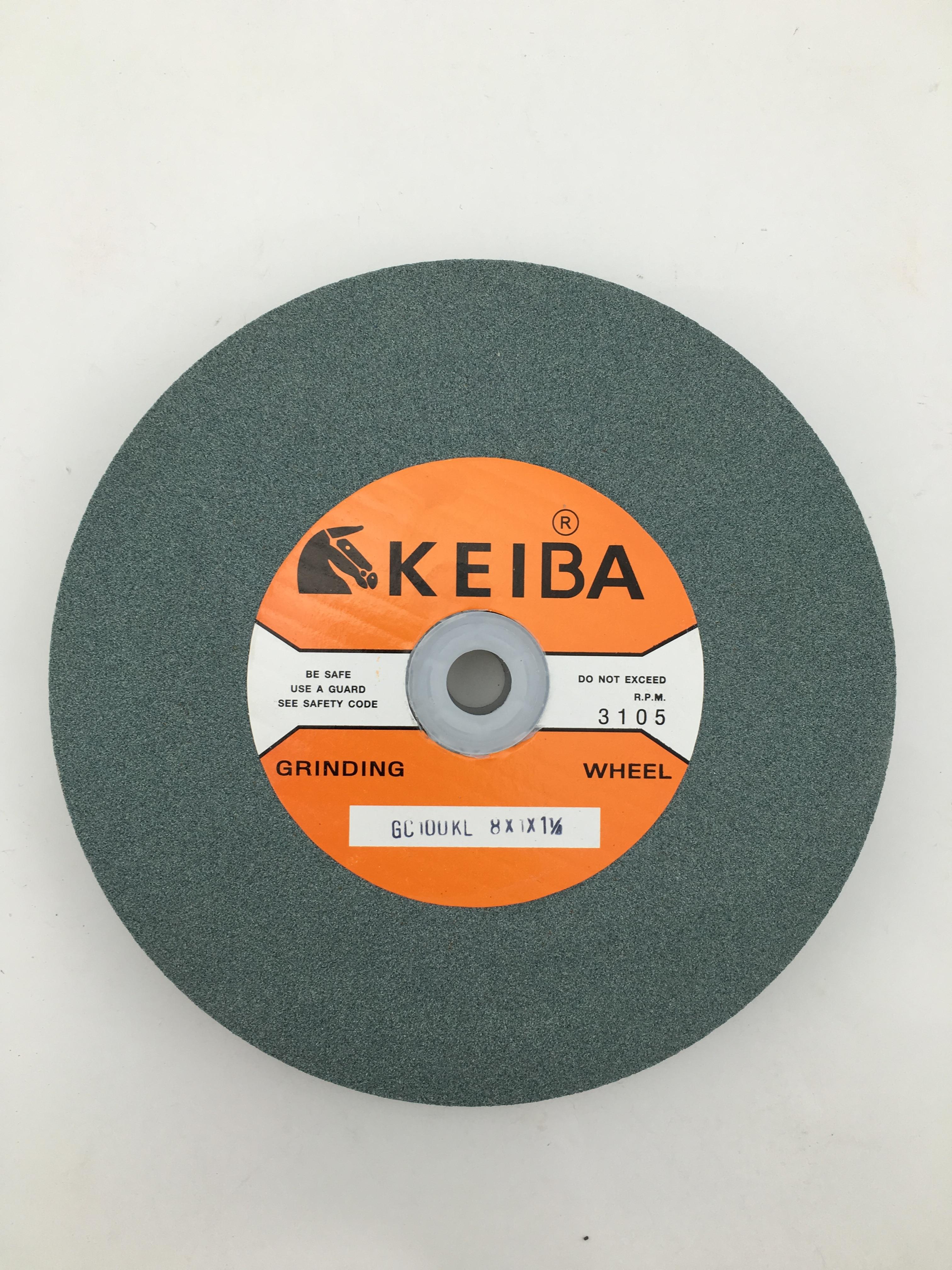 หินเจียระไน สีเขียว ขนาด 8" หนา 1" รู 5/8 เบอร์ 100 ยี่ห้อ KEIBA