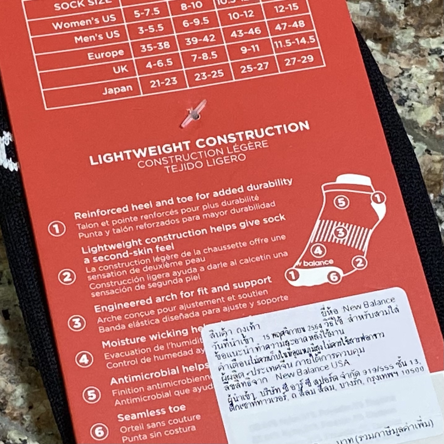 ถุงเท้าวิ่ง New Balance Running Socks ‘BLACK’ (M,L)