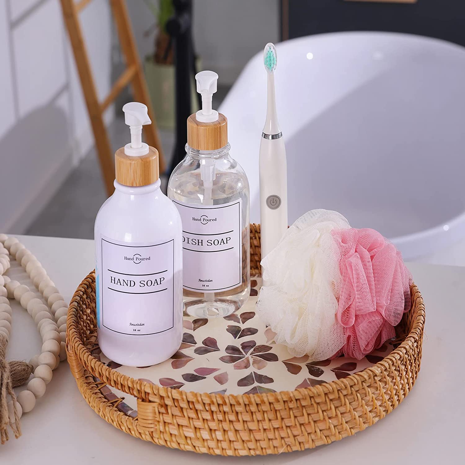 ถาดหวายแต่งโมเสก ถาดสปา ถาดใส่อาหาร พร็อพถ่ายรูป Rattanly Mosaic Tray🌷