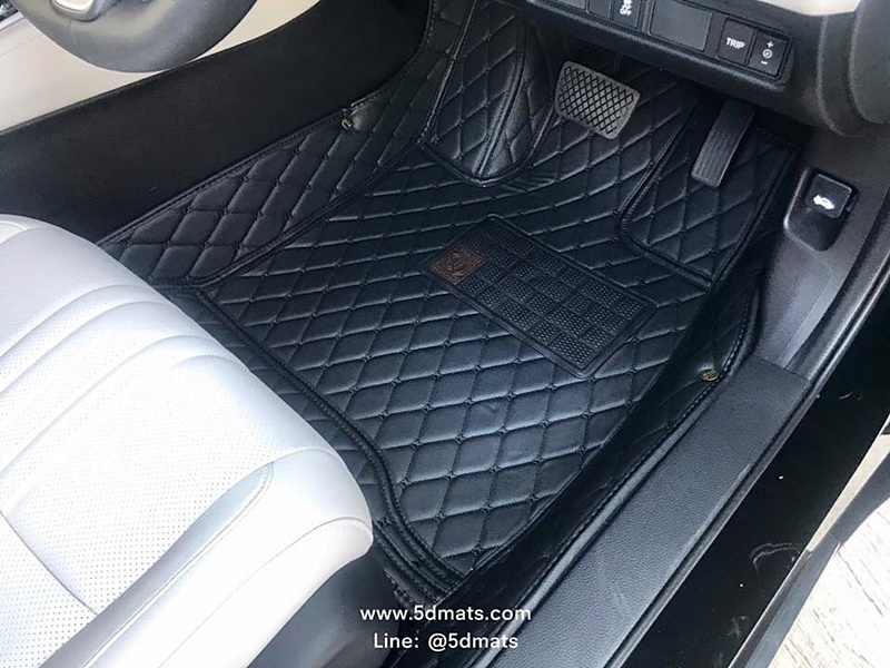 พรมปูพื้นรถยนต์ 6D HONDA ACCORD 2019 (G10) พรม6D QJ VIP สีดำด้ายดำ หนาพิเศษ รวมแผ่นท้าย