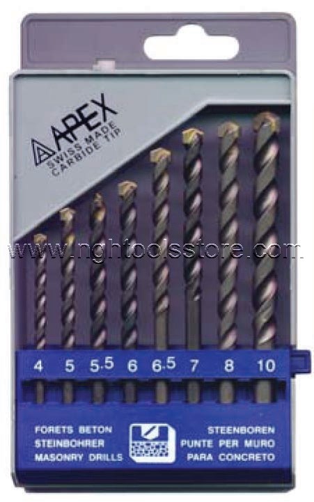 ดอกสว่านเจาะคอนกรีต (SWISS MADE CARBIDE TIP) APEX ชุด