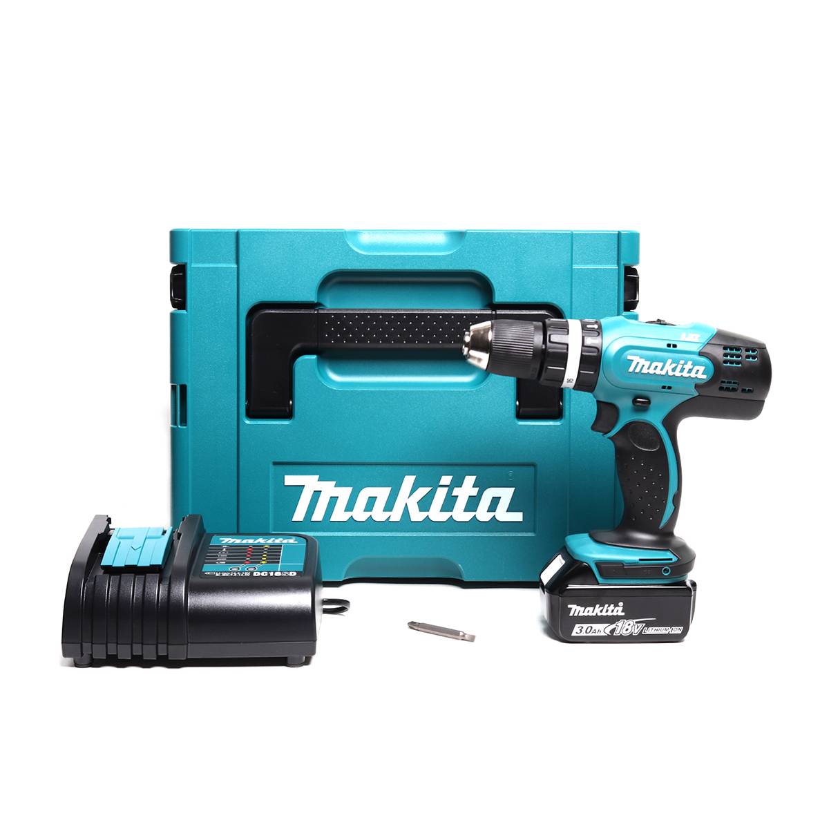 Makita MAKITA สว่านกระแทกไร้สาย 18 โวลต์ ขนาด 13 มม. (1/2 นิ้ว) รุ่น DHP453SF1J แรงบิดหมุน 38 นิวตันเมตร รวมแบตเตอรี่-แท่นชาร์จ (มากีต้า)