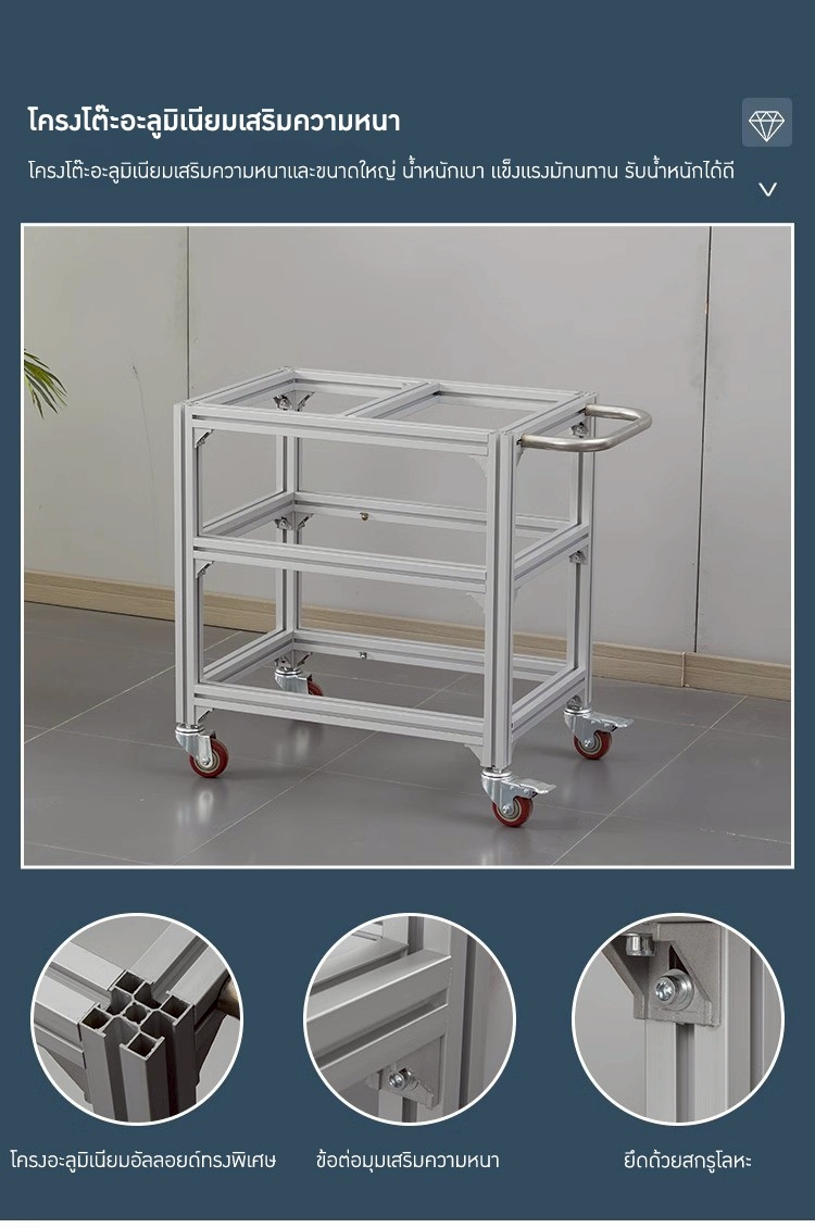 โต๊ะป้องกันไฟฟ้าสถิตและโต๊ะสแตนเลสแบบมีล้อ รุ่น TTB