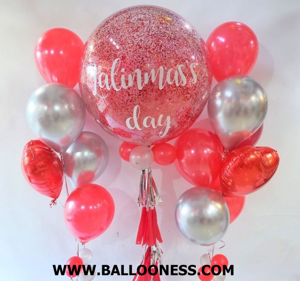 เซทลูกโป่งวาเลนไทน์ ขนาด36นิ้ว + ช่อ7ลูก2ช่อ / Set Balloon Valentine's size 36" + 2bunch