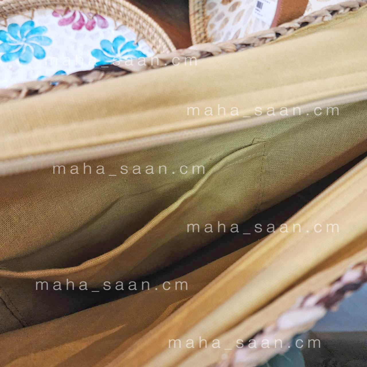 กระเป๋าผักตบชวา มีหูหิ้ว สะพายไหล่ สายหนังpu ใบใหญ่ 💟