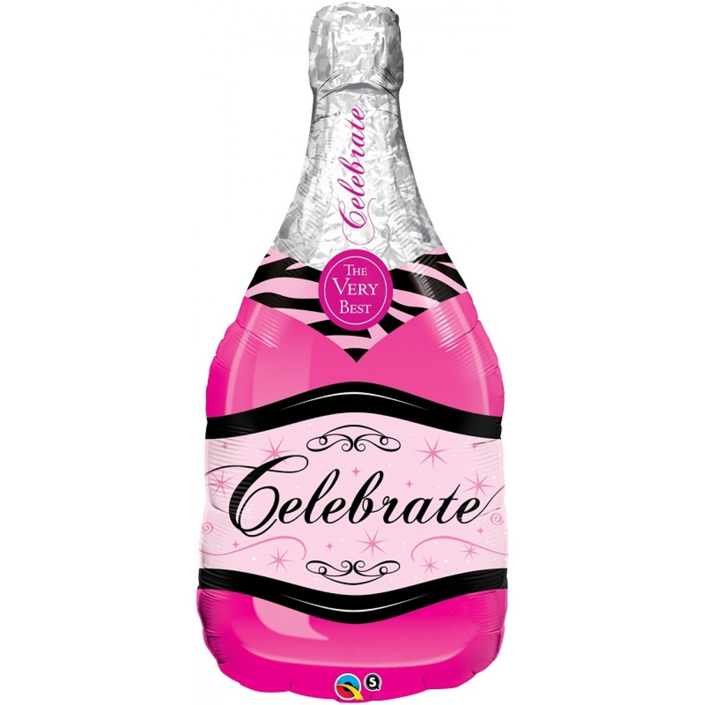 ลูกโป่งขวดแชมเปญ สีชมพู / Pink Champagne Foil Balloon