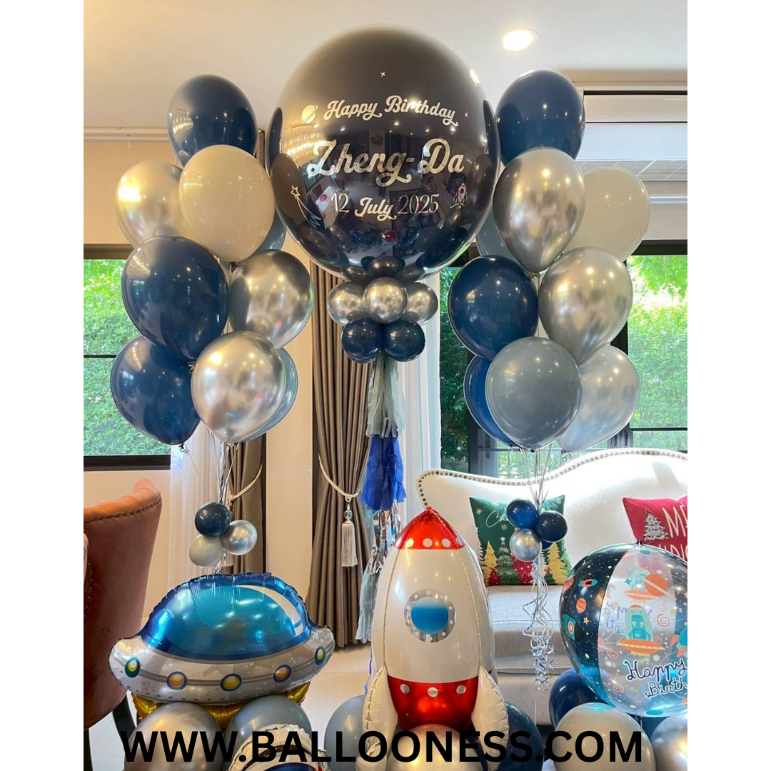 เซทลูกโป่งวันเกิด ขนาด 36นิ้ว 1ใบ + ช่อลูกโป่ง 10ลูก 1ช่อ + ฐานตั้งลูกโป่งฟอยล์ 4 ฐาน + ลูกโป่งฟอยล์นักบินอวกาศ 2ตัว