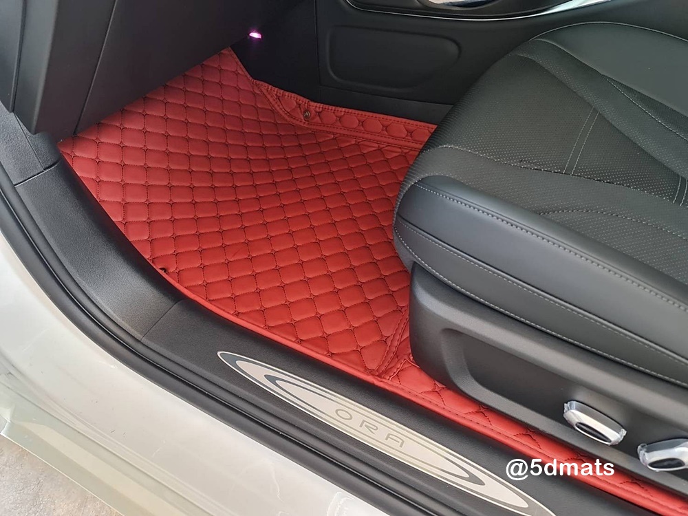 พรมปูพื้นรถยนต์ 6D GWM ORA 07 พรม6D QJ ออร่า 07 ลายสตาร์ แบบหนาพิเศษ เข้ารูป รวมแผ่นท้าย เต็มคัน