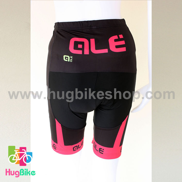กางเกงจักรยานผู้หญิงขาสั้น ALE 16 (12) สีดำชมพู