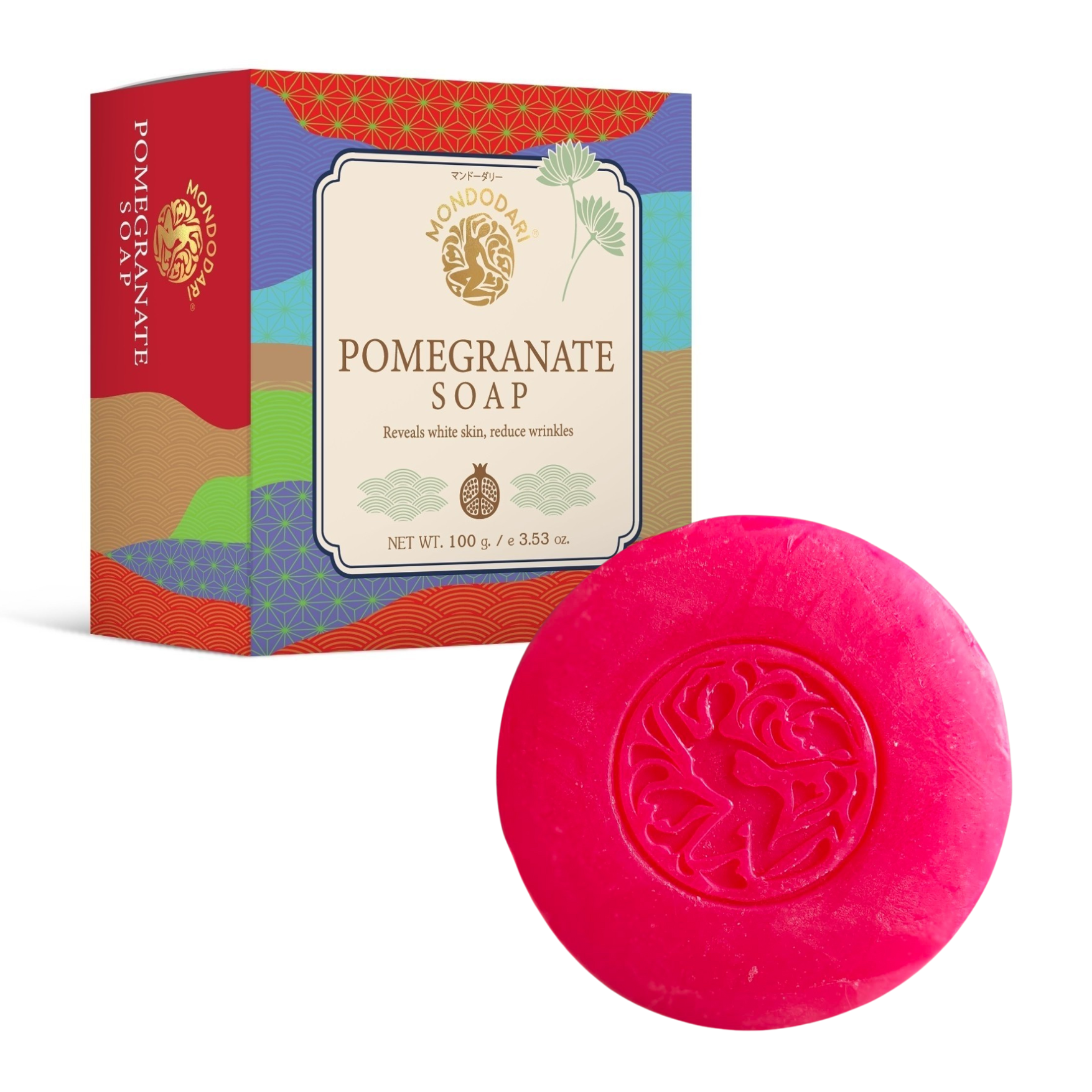 MONDODARI Pomegranate Soap – สบู่ทับทิมผิวใส เนียนนุ่ม 100 กรัม