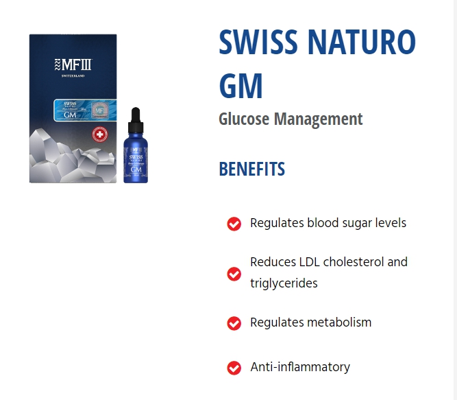 SWISS NATURO GM Glucose Management ควบคุมระดับน้ำตาลในเลือด ในผู้ป่วยเบาหวาน