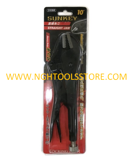 คีมล็อคปากตรงสีดำ ขนาด 10" 310BR ยี่ห้อ SUNKEY