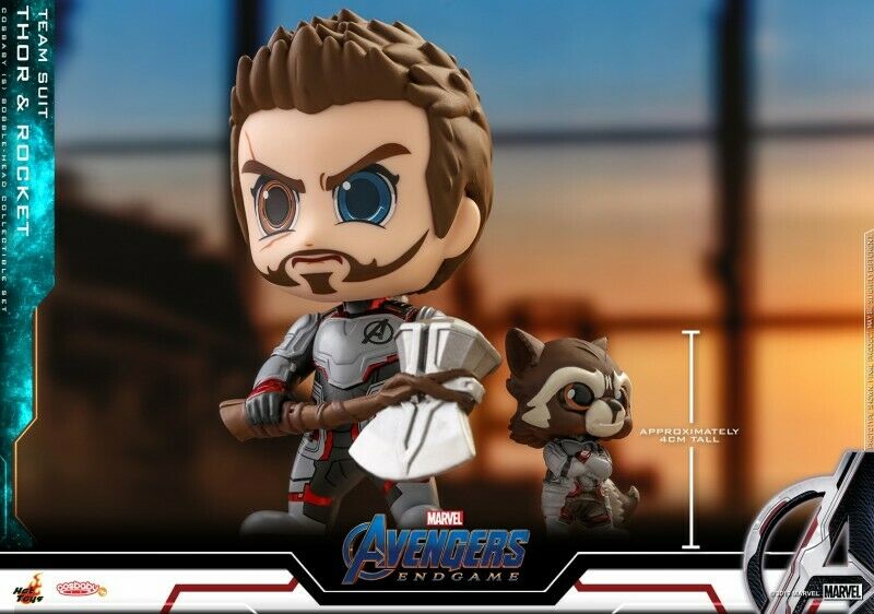 Thor Rocket Team Suit Set Avengers 4 End Game Function Bobble Head Collectible
