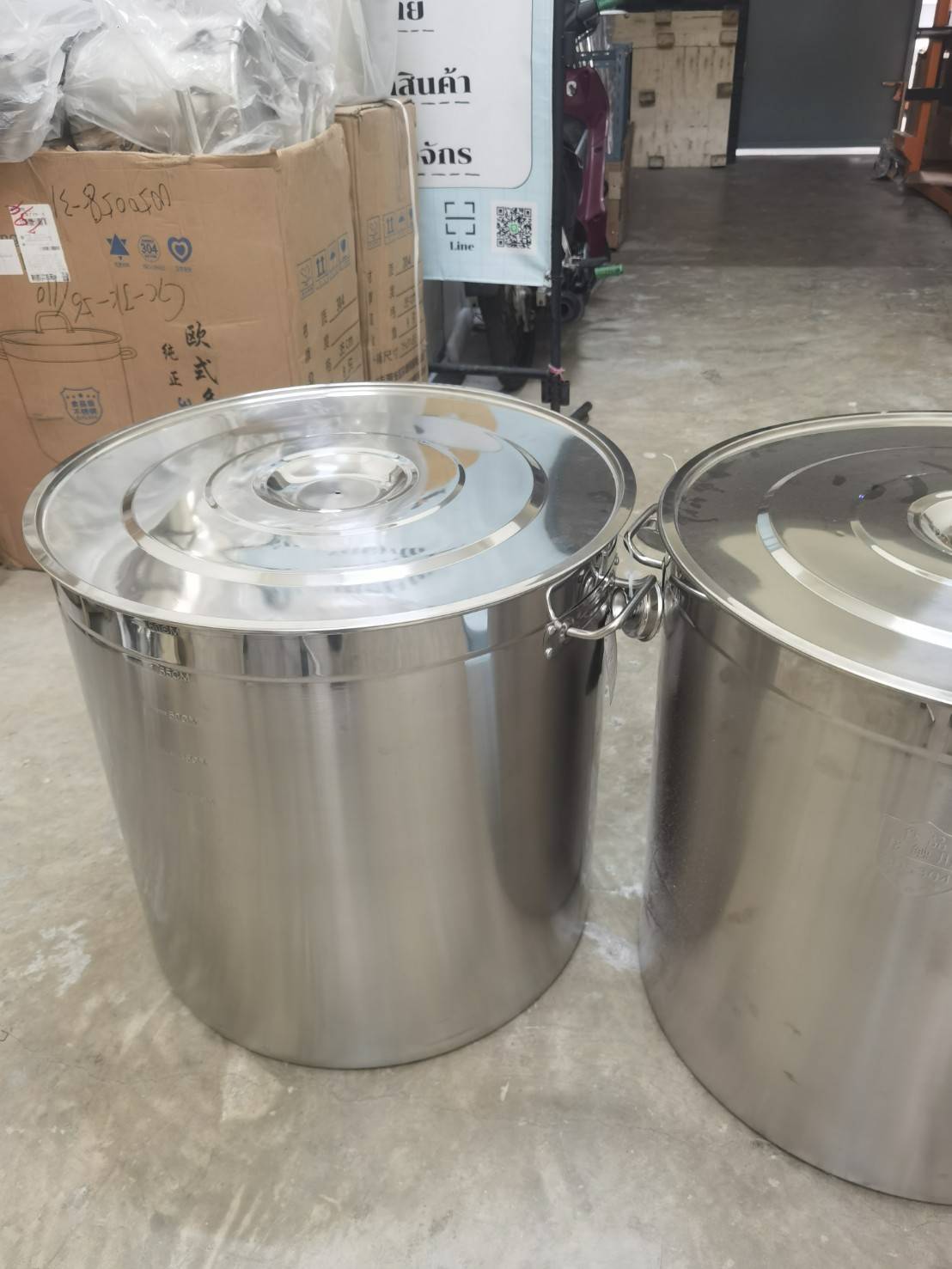 🍲 หม้อต้ม + ฝา สแตนเลส 304 หม้อต้มซุป ถังเก็บน้ำมัน g2steel tank-304