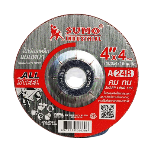 ใบเจียรเหล็ก 4" หนา 4 มิล สีแดง รุ่น A24R ยี่ห้อ SUMO
