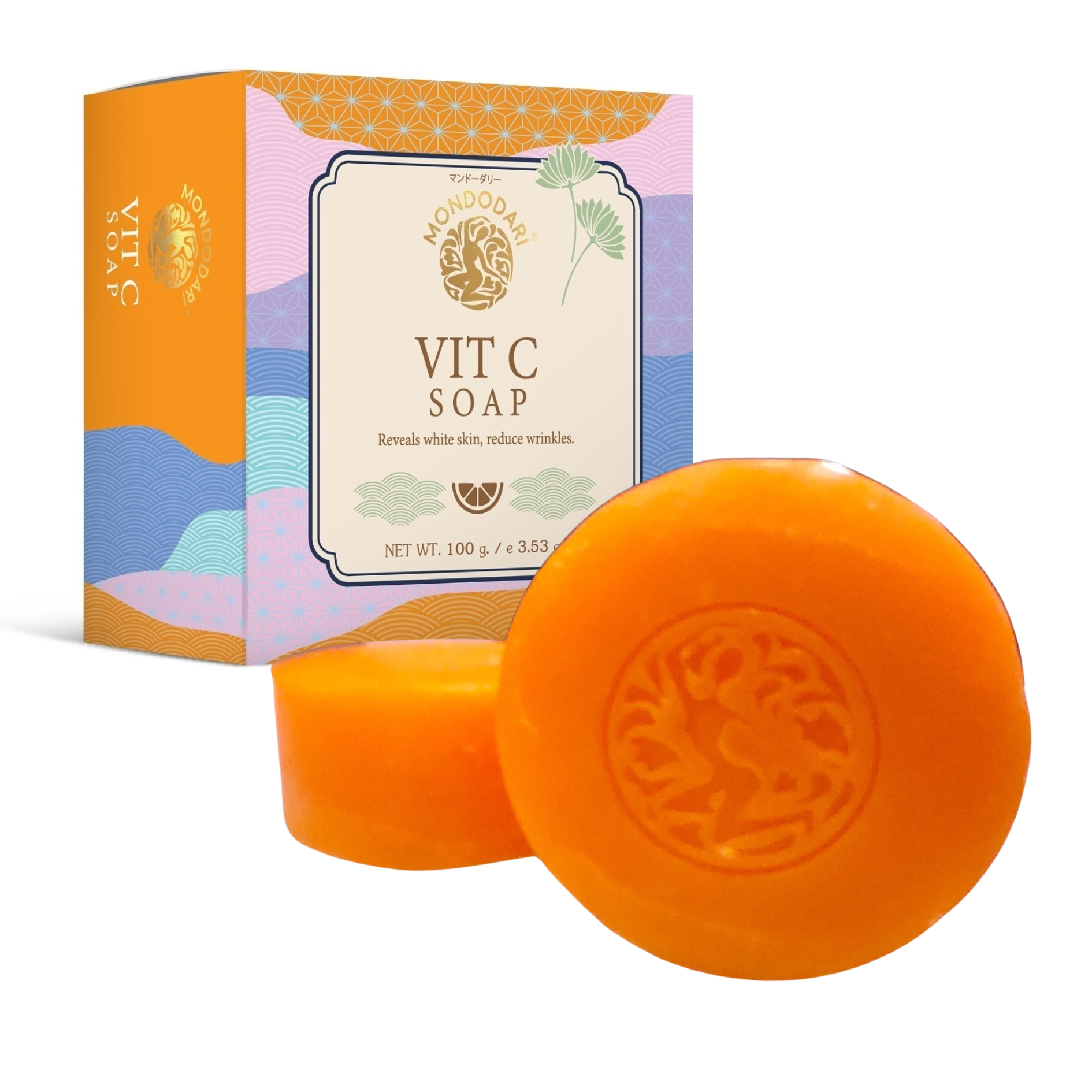 MONDODARI Vit C Soap – สบู่วิตซีผิวกระจ่างใส 100 กรัม