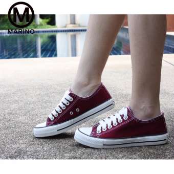 Marino รองเท้าผ้าใบผู้หญิง รองเท้าแฟชั่น No.A001 - (สีเลือดนก)
