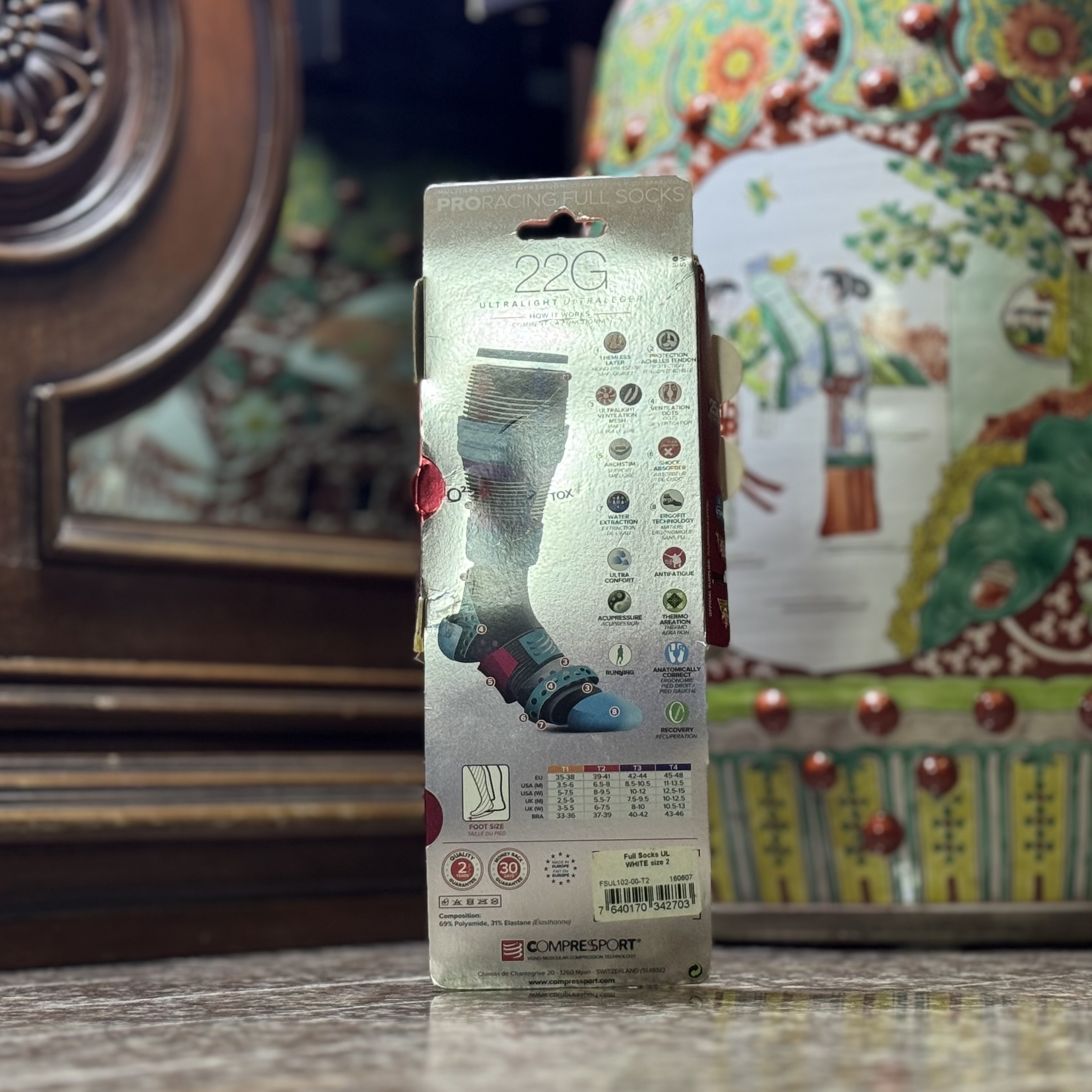 ถุงเท้าวิ่ง Compressport Ultralight Pro Racing Full Socks ‘WHITE’ (T2)