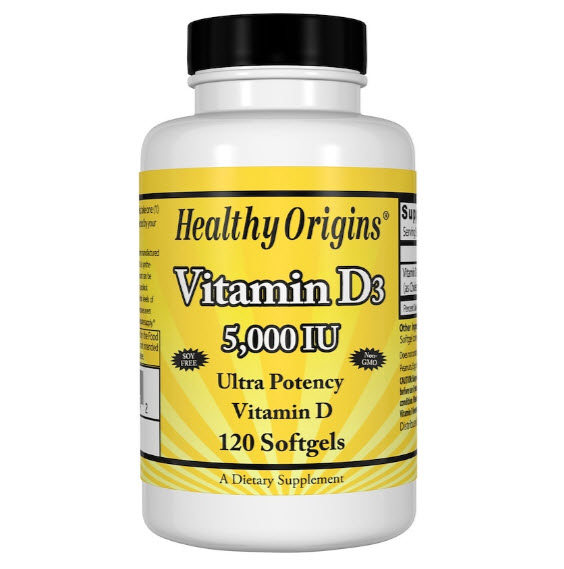 Healthy Origins, Vitamin D3, 5,000 IU, 120 Softgels