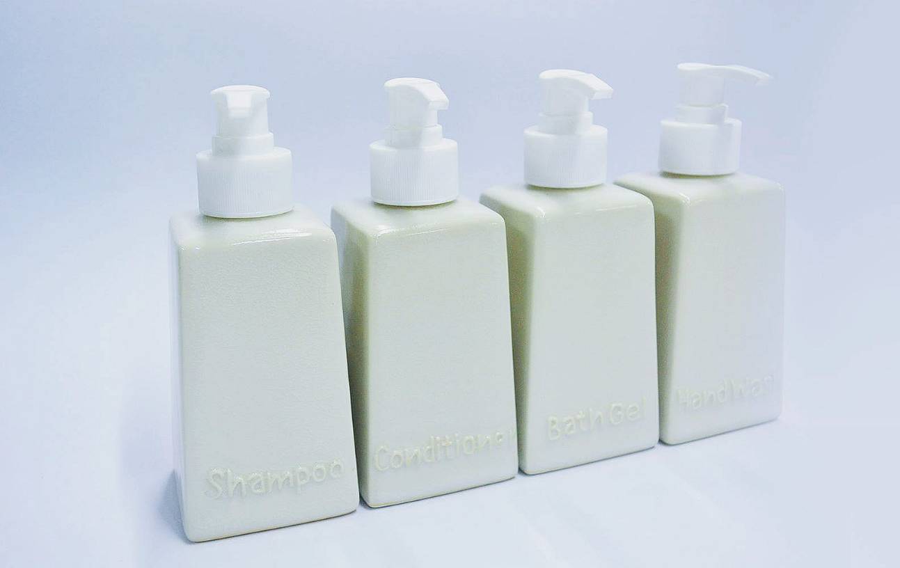 ขวด Bath Gel ทรงเหลี่ยม แบบหัวปั้ม