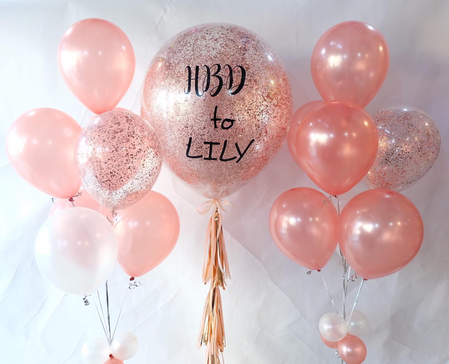 Set balloon Happy Birthday 24-inch rose gold (15pcs) (with helium)
