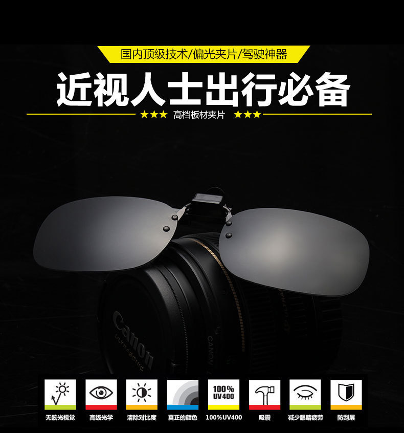 คลิปออนสำหรับแว่นสายตา Polarized
