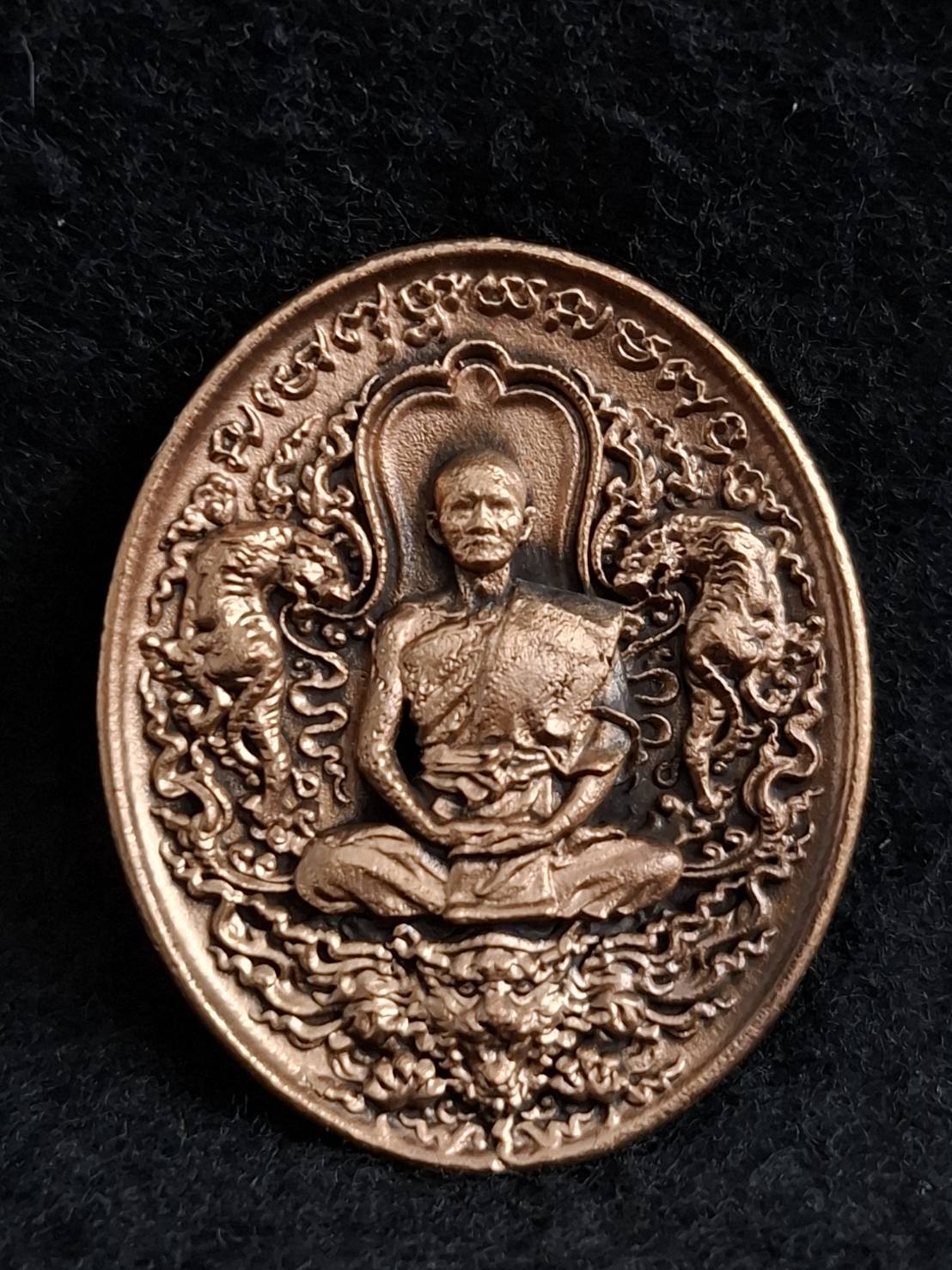 เหรียญหล่อ รุ่น พรบรมครู หลวงปู่บุญมา สำนักสงฆ์เขาเเก้วทอง ปราจีนบุรี