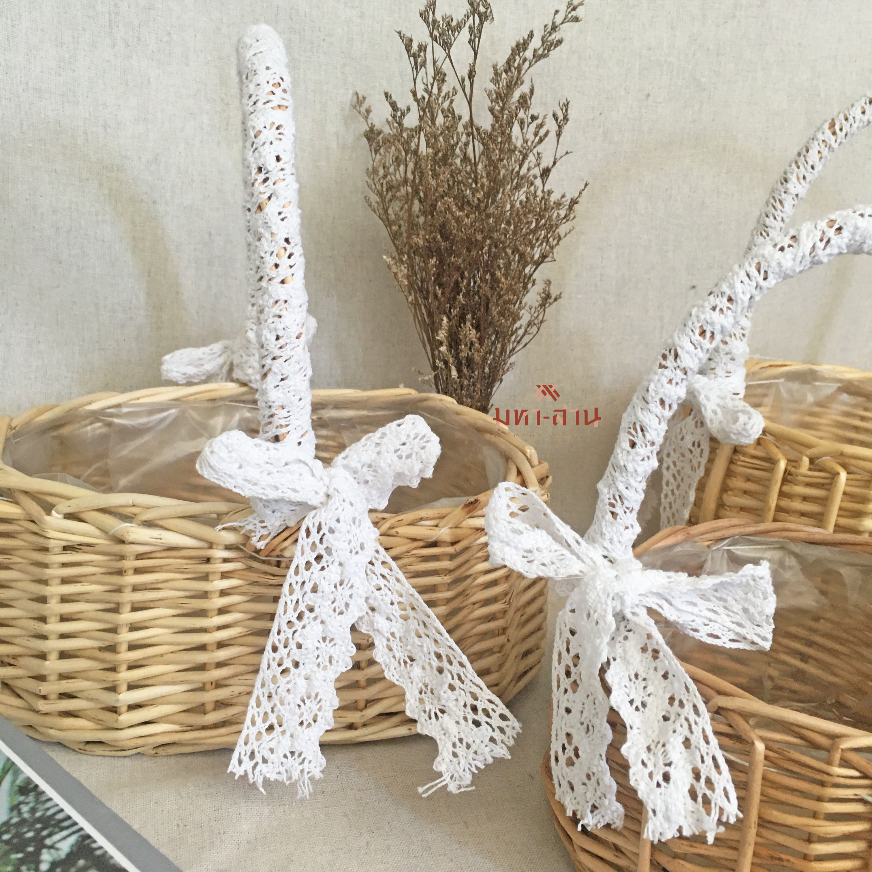 ตะกร้าหวาย หูผ้า พร๊อพถ่ายรูป 🧺