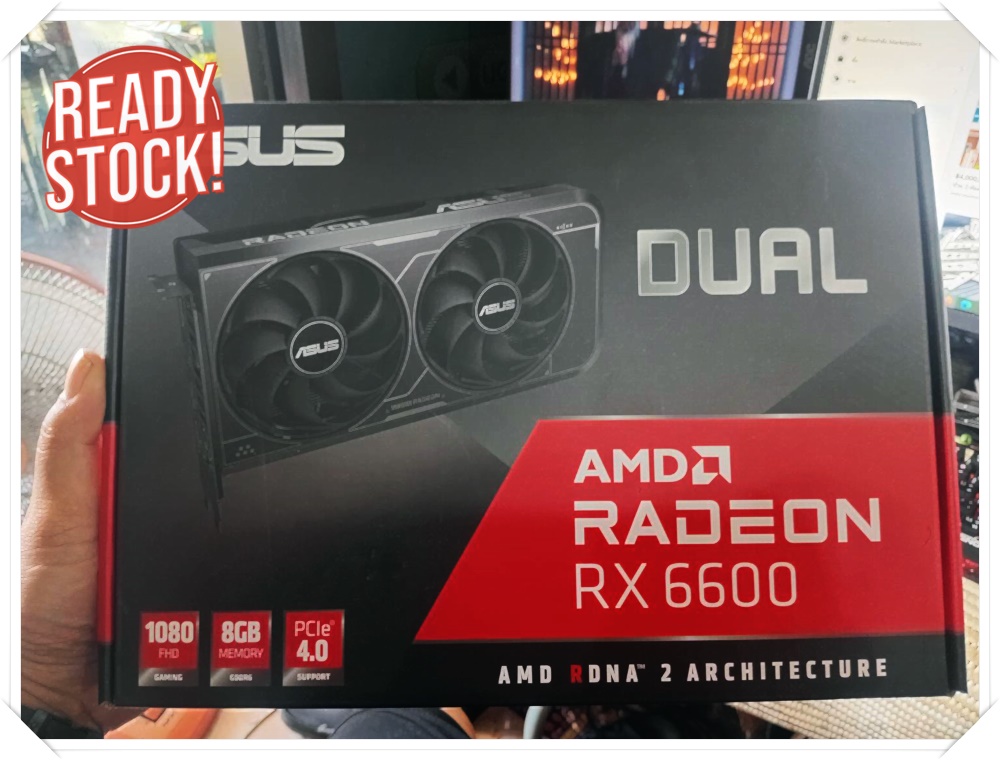 (* มือ 2 สภาพใหม่ ประกันอีกนาน) การ์ดจอ VGA ASUS DUAL RX 6600 8GB GDDR6
