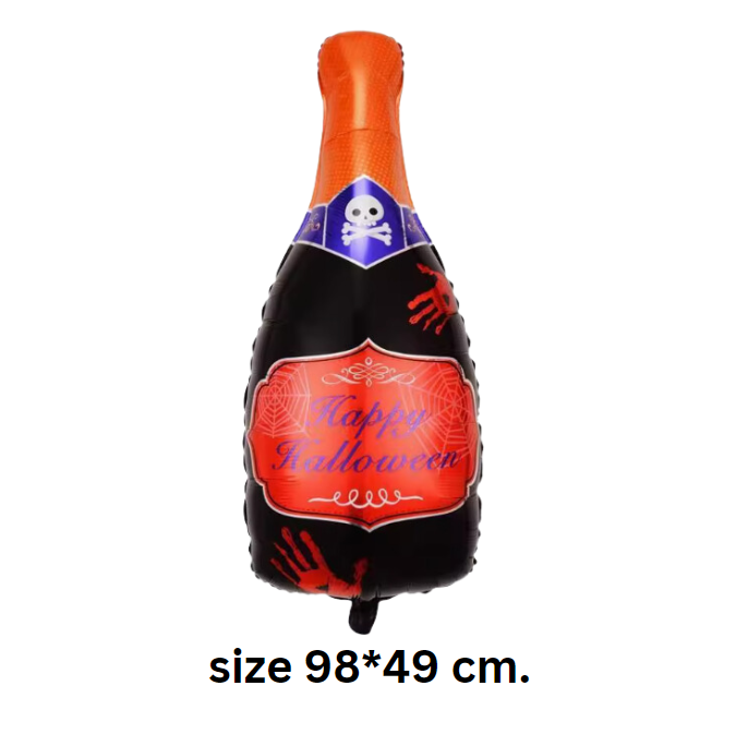 ลูกโป่งฟอยล์ ขวดไวน์ ฮาโลวีน ขนาด98*49ซม.