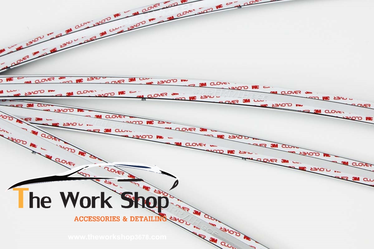 Luxury Chrome Sun Visor (Sangcarful) for Elantra ( ชุดคิ้วโครเมี่ยมแต่งขอบกระจกด้านล่าง )