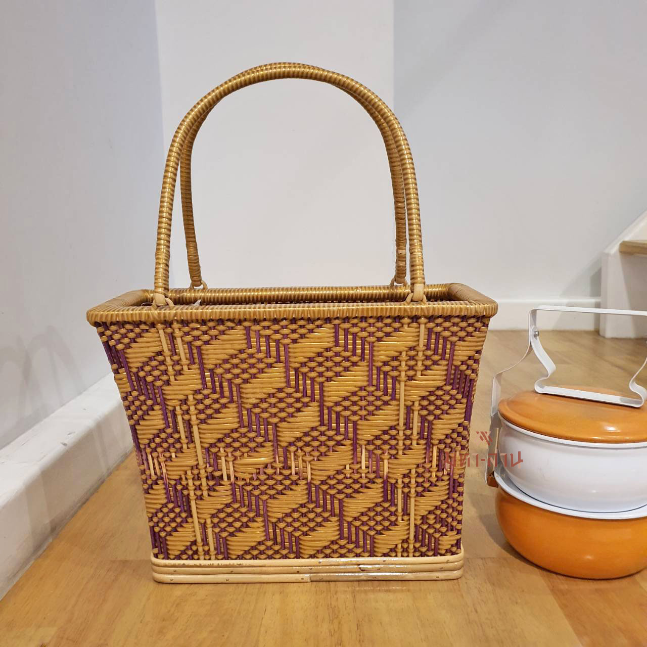 ตะกร้าหวาย ตะกร้าทรงเหลี่ยม ตะกร้าไปวัด ตะกร้าทำบุญ 🍱