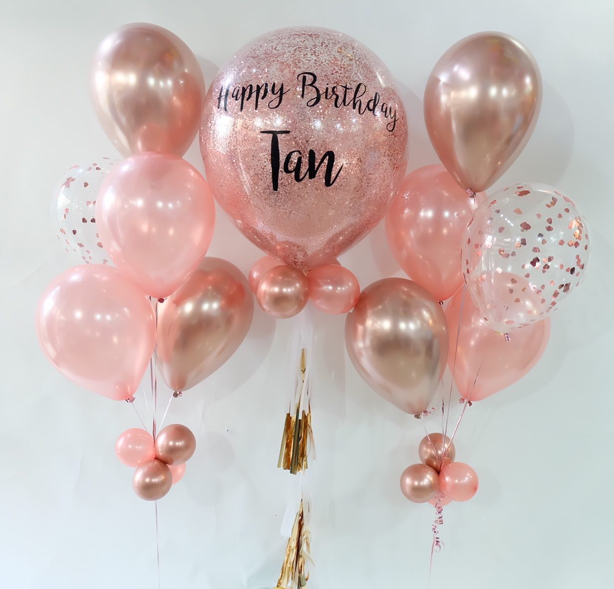 HBD Pinky Rose Gold Balloon Set / เซ็ทลูกโป่งวันเกิดชมพูโรสโกล